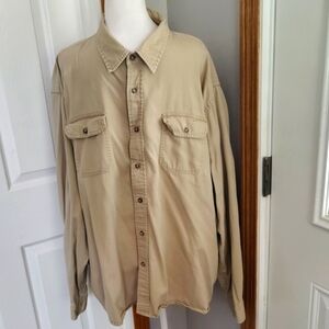 Wrangler Size 3XL Tan/Cream Long Sleeve Shirt